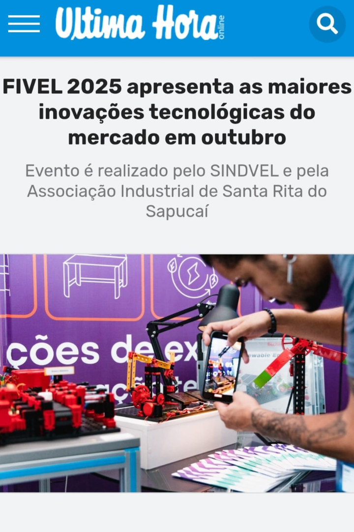 Print da notícia 'FIVEL 2025 apresenta as maiores inovações tecnológicas do mercado em outubro' no Ultima Hora